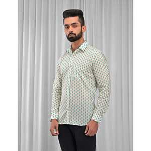 Camisa Casual de Algodón Estampada para Hombre, Manga Larga, Transpirable, Tela Popelina u Oxford, Diseño Floral o de Puntos, Suministro ODM - Product Image 5