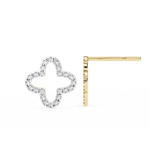 Pendientes de Oro de 18K con Diamantes Cultivados en Laboratorio, Diseño en Forma de Cruz - Product Image 4
