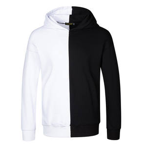 Jersey de mezcla de algodón de alta calidad para hombre OEM en blanco personalizar Logo Color Block Casual Bicolor Sudadera con capucha - Product Image 1