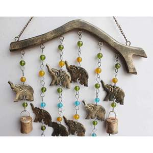 Handmade Bohemian Tree of Life Iron Windchime Beaded Suncatcher Mobiles for Office Decor Indian Metal <b>Crafts</b> - Product Image 1