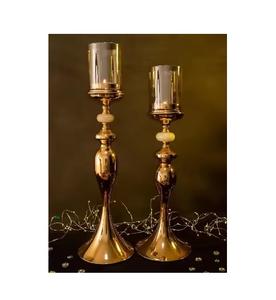 Porte-bougie chauffe-plat au design classique avec couleur dorée pour prix de gros bougeoir en métal de taille personnalisée pour la maison - Product Image 3