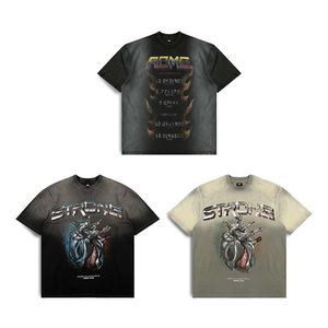 Vente en gros de t-shirts vintage grande taille avec impression personnalisée 100% coton t-shirt personnalisé avec classement des bords et lavage à l'acide t-shirt - Product Image 2