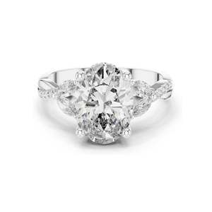 Anillo de Diamante de Laboratorio con Corte Ovalado de 3.35 CT para Mujer, Claridad VVS-VS EF, Oro de 18K, 14K, 10K y Plata 925, Oro Rosa, Amarillo y Blanco - Product Image 2