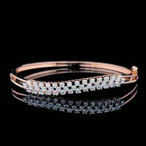 Pulsera de mano de cadena de oro amarillo de lujo de 14K 18K 22K 16cm de longitud con pulseras de diamantes naturales y cultivadas en laboratorio de cristal para mujer - Product Image 3