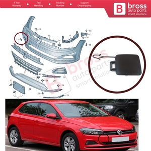 Cubierta de Gancho de Remolque para Parachoques Delantero BSP1030 2G0807241 para Polo MK6 2018 2021 - Product Image 5