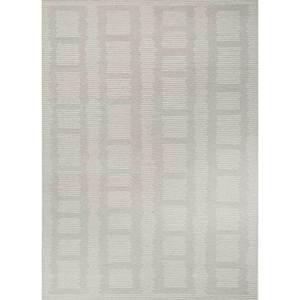 Tapis noué à la main en laine et viscose Zuri Classic à motif géométrique gris et noir de haute qualité pour salon et couloir SKWV-117 - Product Image 1