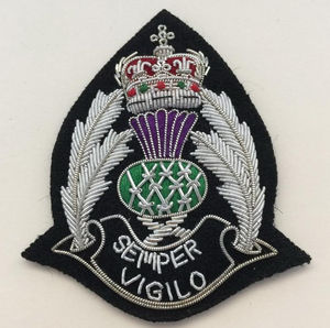 Patchs tactiques faits à la main en fil demi-style personnalisés, tissu brodé, écusson d'aile en fil d'or, manchon en tissu magnétique à coudre, rang - Product Image 2