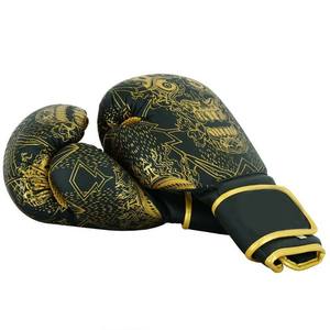 Gants de boxe imprimés sur mesure en cuir de vachette véritable vente en gros de couleur d'emballage avec logo OEM - Product Image 2