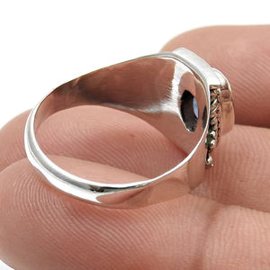 Natural Labradorite Gemstone 925 Solid Sterling <b>Silver</b> Ethnic Semiprecious Fine Jewelry <b>Wedding</b> <b>Rings</b> for Women & <b>Men</b> Gifts OEM - Product Image 4