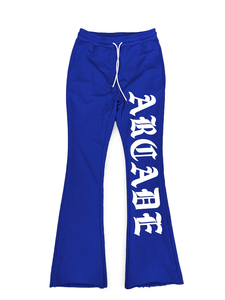 Tissu en coton en gros personnalisé pour pantalon de survêtement à jambe évasée, impression 3D en relief, molleton, survêtement pour hommes, pantalon de survêtement empilé - Product Image 2