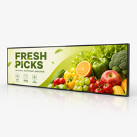 Écran publicitaire LCD 1000 Nits, écran barre extensible pour vitrine lumineuse, moniteur d'affichage numérique pour la vente au détail