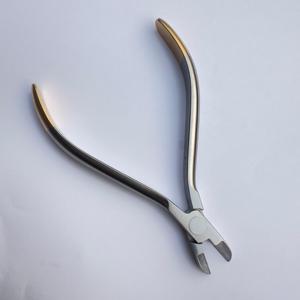 Alicates cortadores de alambre duro para ortodoncia Dental Tc, manual de acero inoxidable, instrumento quirúrgico de Punta chapada en oro medio Dental profesional - Product Image 1