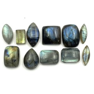 Cabochon de Labradorite naturelle de haute qualité certifiée IGI Blue Flash Mix Forme et taille Pierre de feu traitée thermiquement Pierres précieuses en vrac - Product Image 3