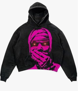 Custom Logo Winter Heavyweight 100% Cotton Solid Design Oversized Fleece Hoodies Embroidered <b>Strings</b> 450gsm Plain Blank Hoodie - Product Image 2