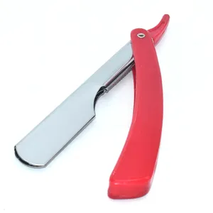 Professional Plastic Handle Changeable Blade Holder Stainless Steel Slide out Straight Razor
