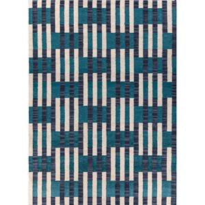 Alfombras de Lana con Diseño Geométrico Azul, Hechas a Mano, Tejido Plano, para Dormitorio/Sala de Estar, Rectangulares, para Pasillo, ADWL-13146, para Adolescentes - Product Image 1
