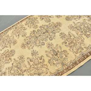 Tapis en laine bleu Beige classique 5.7x8.3 pieds Design Patchwork turc fait à la main pour salon chambre Rectangle couloir en peluche Latex - Product Image 5