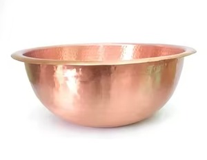 Moderno Tazón de Cobre Pulido y Martillado, Organizador de Cocina para Servir Alimentos y Frutas en Fiestas - Product Image 3