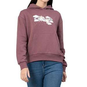 Sudaderas con capucha lisas para mujer, de manga larga, estampadas, antiarrugas, transpirables, antibolitas, informales, con hombros caídos, de punto, de Color sólido - Product Image 1