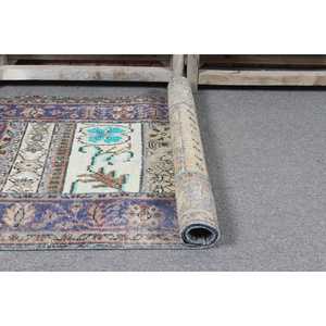 Petit tapis turc de 2,7 x 4,7 pieds, tapis marocain bleu vintage - Product Image 5