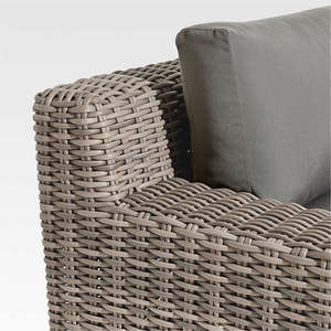 Abaco Contemporary Outdoor Double Chaise Sectional <b>Sofa</b> Resin Wicker Canvas Charcoal for Sunbrella Cushions <b>Rattan</b> for Dining - Product Image 6