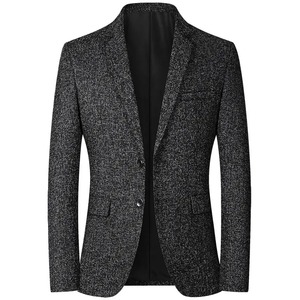 Alta calidad respetuoso con el medio ambiente transpirable Denim Business Casual hombres Blazers abrigos traje todo el año tela personalizable - Product Image 4