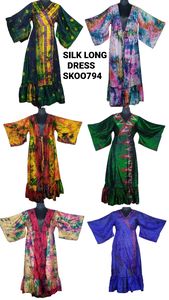 Vêtements indiens meilleurs Boho à la mode 100% soie cravate teinture Long Kimono femmes léger bohème couverture pour un usage quotidien - Product Image 4