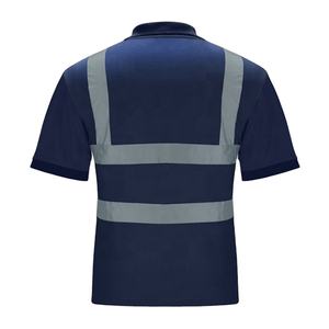 Nouveaux polos de travail de sécurité haute visibilité pour hommes, réfléchissants, personnalisables avec logo, manches courtes, séchage rapide - Product Image 2
