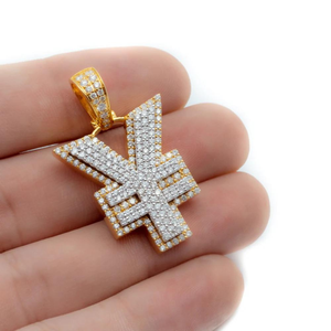 Nouveau Hip Hop personnalisé Yen pendentif à breloque édition hommes 925 argent Sterling VVS Moissanite diamant Mossanite pendentif - Product Image 5