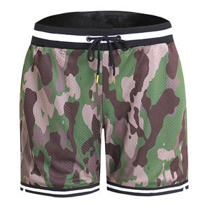 Pantalones cortos transpirables de tela personalizada para hombre, ropa de calle, pantalones cortos deportivos para gimnasio, pantalones cortos de malla de secado rápido para Fitness - Product Image 1