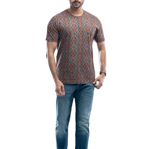 Camiseta de Jersey informal personalizada para hombre 100% algodón cuello redondo ropa de alta calidad impresa con patrón único - Product Image 6