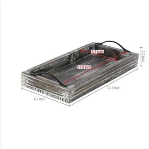 Plateau de service en bois de pin au design personnalisé Plateau décoratif en bois avec poignée en métal Idéal pour le service, l'hébergement et l'organisation Plateau - Product Image 2