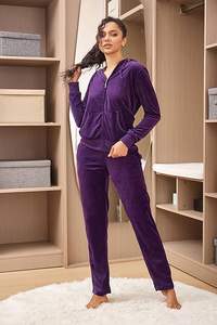 Ensemble survêtement personnalisé pour femme, logo personnalisé, couleur unie, sweat-shirts à fermeture éclair et pantalons de survêtement - Product Image 3