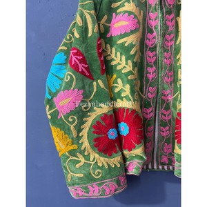Wholesale Velvet Jacket Floral Embroidery Unisex Party Wear Jacket With Inside Cotton Lining Hippies Style Blazer Style <b>Coat</b> - Product Image 3