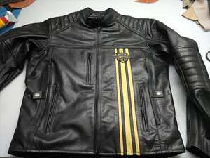 Veste de course Triple Vent Logo brodé Veste en cuir véritable sur mesure Veste à rayures avec doublure amovible Harley Davidson - Product Image 4