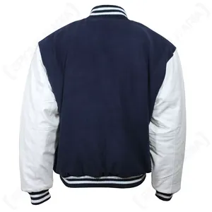 Vintage Style Ny <span class=keywords><strong>Baseball</strong></span> Jack-Marineblauw Heren Letterman Jersey-Alle Maten