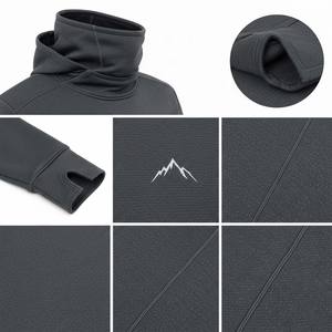 Custom <b>Men</b> Techwear Hoodie with Integrated <b>Face</b> <b>Mask</b> and Thumbhole Cuffs High Neck Ninja Sweatshirt 100% Cotton Winter - Product Image 4