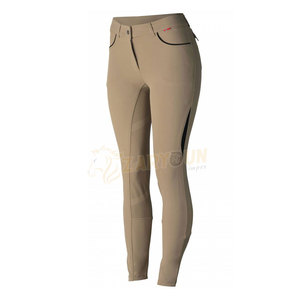 New Arrival Women's Equestrian Training <b>Tights</b> Stretchable Full Seat Breeches with Silicone <b>Knee</b> Patch for Horse Riding - Product Image 3