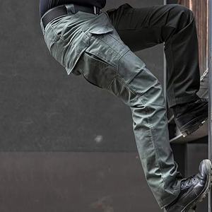 Pantalon cargo utilitaire décontracté pour homme, de qualité supérieure, coupe ample, vert, avec finition brossée, pantalon cargo pour homme - Product Image 5