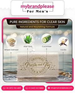 Savon corporel exfoliant blanchissant parfumé au charbon médicinal pour hommes 300g – Exfoliation douce de la peau, ingrédients naturels, marque privée - Product Image 4