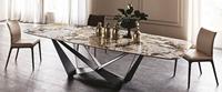 Nouvel arrivage Table de salle à manger d'hôtel moderne et luxueuse, blanche et noire, 4 6 8 places, chaises en acier inoxydable doré avec dessus en marbre