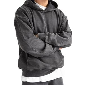 Sudadera con capucha de felpa francesa lavada con ácido de peso pesado de alta calidad Sudadera con capucha vintage lavada con piedra personalizada - Product Image 6