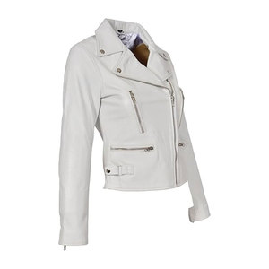 Chaqueta de cuero de alta calidad para mujer al por mayor, chaqueta de cuero de manga larga con diseño personalizado para la calle - Product Image 5