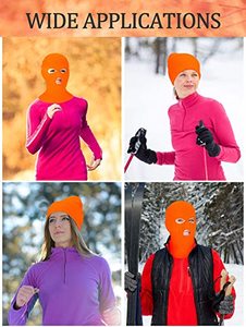 Máscara de esquí integral de punto cálido de invierno del fabricante con pasamontañas de 3 agujeros para deportes al aire libre y ropa de playa - Product Image 4