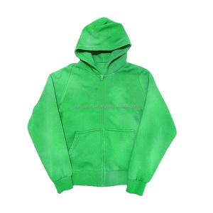 2025 bolsillos de canguro pulóver ajuste suelto lavado ácido sudaderas con capucha mujeres logotipo personalizado de gran tamaño 100% algodón Streetwear sudaderas con capucha de algodón - Product Image 2