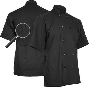 Uniforme de limpieza de manga corta unisex con espalda de malla, mezcla duradera de poliéster/algodón, transpirable, uso profesional en Hotel - Product Image 6