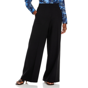 Pantaloni a gamba larga da donna Lafayette 148 New York in chiffon crepe anti-piega traspirante con chiusura elastica in vita, ideali per l'ufficio - Product Image 1