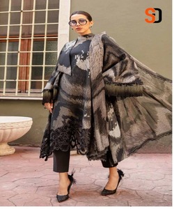 Winterabaya femmes musulmanes élégante lin robe modeste Dubaï Abaya 3 pièces ensemble vêtements islamiques Pakistan Salwar costume - Product Image 1