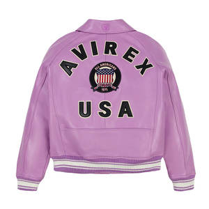 Meilleur design personnalisé de veste Avirex en cuir pour hommes à col montant de haute qualité Veste en cuir d'hiver à couleur personnalisée et design pour hommes - Product Image 3