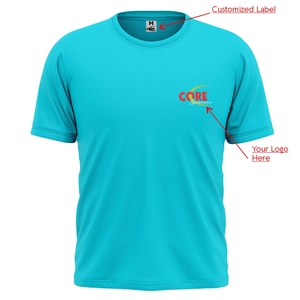 Logotipo personalizado al por mayor en blanco de manga corta Camiseta transpirable que absorbe la humedad camisas para hombres deportes Jogging Fitness desgaste - Product Image 5